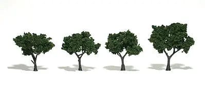 Woodland Scenics TR1504 Ready-Made Tree, Medium Green 2-3in (4pcs) Woodland Scenics TRAINS - SCENERY
