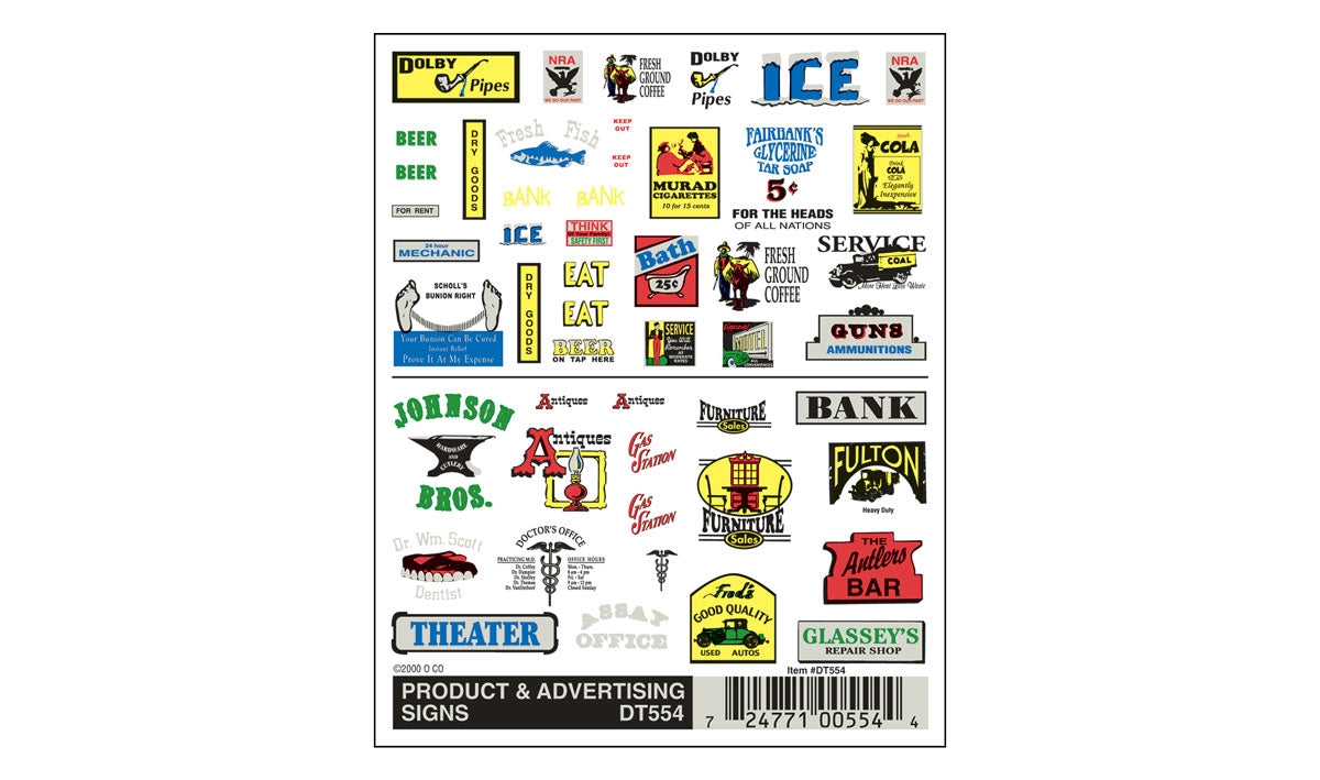 Woodland Scenics Dry Transfer, Product/Advertising Signs Woodland Scenics TRAINS - SCENERY
