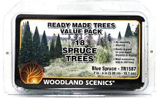 Woodland Scenics Ready Made Trees Value Pack, Blue Spruce 2-4in (18pcs) Woodland Scenics TRAINS - SCENERY