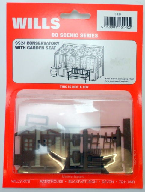 Wills Ss24 HO/OO Conservatory With Garden Seat Wills TRAINS - HO/OO SCALE