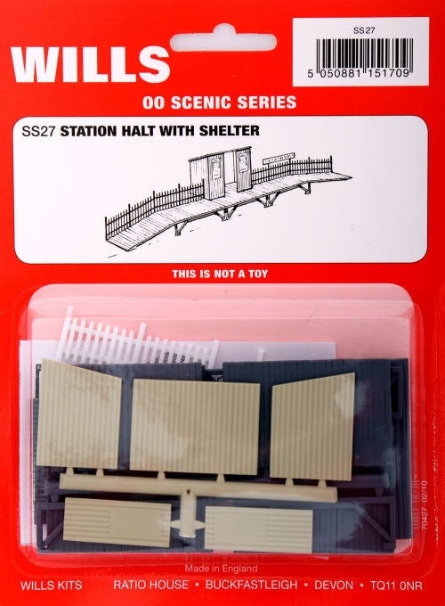 Wills Ss27 HO/OO Station Halt With Shelter Wills TRAINS - HO/OO SCALE