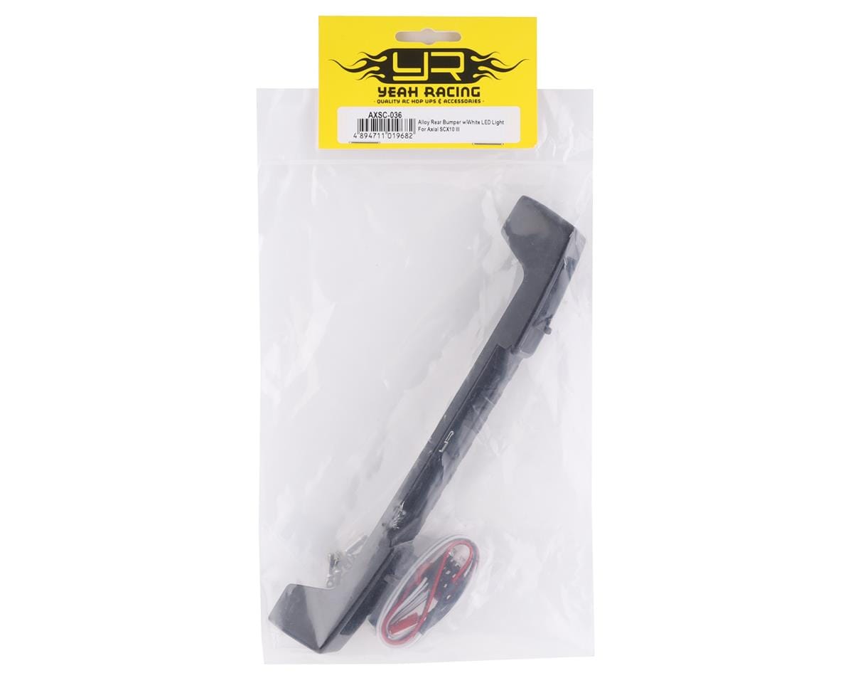 Yeah Racing Axial SCX10 III Aluminum Rear Bumper w/LEDs (Black) - Hobbytech Toys